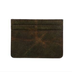 Myra Bag Dark Brown Leather Card Holder  4"x3"